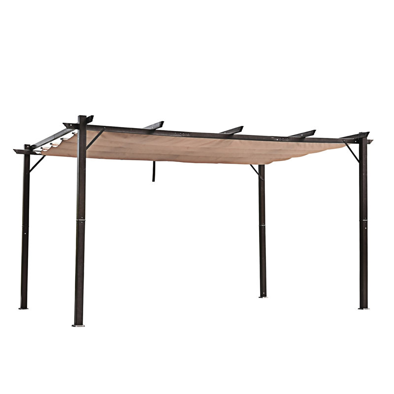 Outdoor Retractable Pergola Canopy, Aluminum Patio Pergola, Backyard Shade Shelter  Porch Party, Garden, Grill Gazebo -