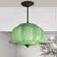 Luminaire suspendu vintage en verre vert avec ampoule 3 couleurs, douille E26-1690238473