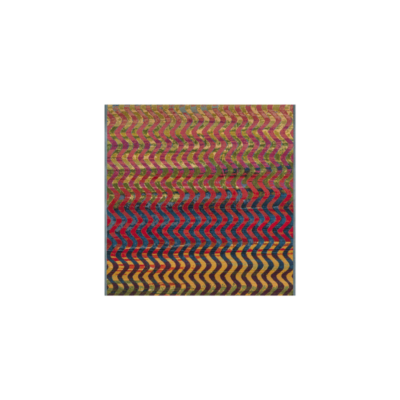 Tapis intérieur / extérieur abstrait Skylar, Tapis de couloir 2 pi 7 po x 5 pi 3 po
