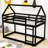 Angustias Twin Over Twin Wood House Roof Bunk Bed With Ladder And Roof-2008072940