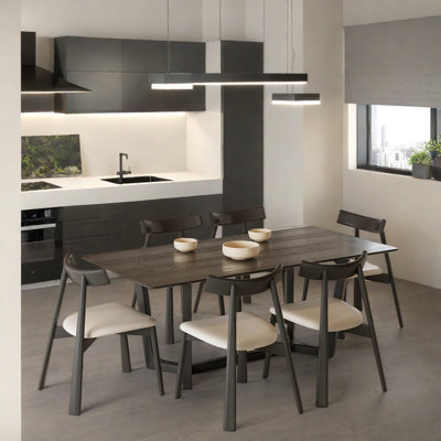 Solid Ash Wood Dining Table Sets.