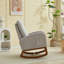 Chaise berçante rembourrée avec pieds en bois massif-744943282