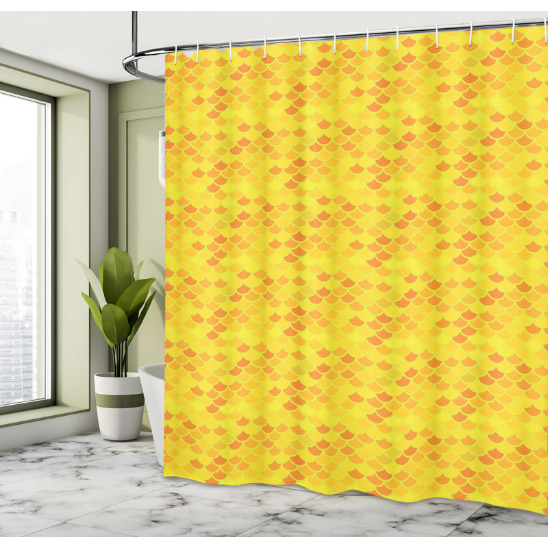 Rideau de douche en écailles de poisson East Urban Home, H 70 po x l 69 po