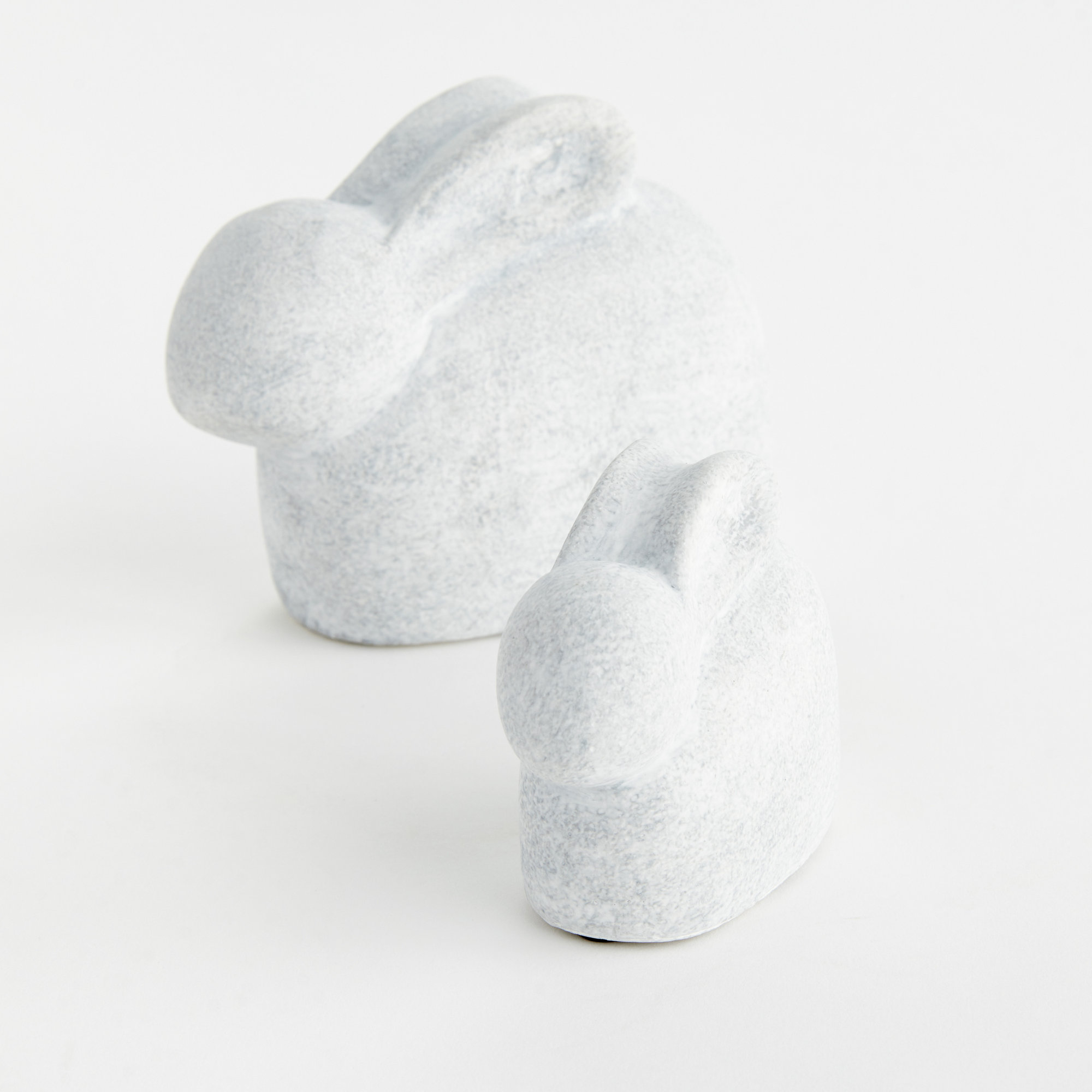 Whitewash Concrete Rabbit Garden Sculptures