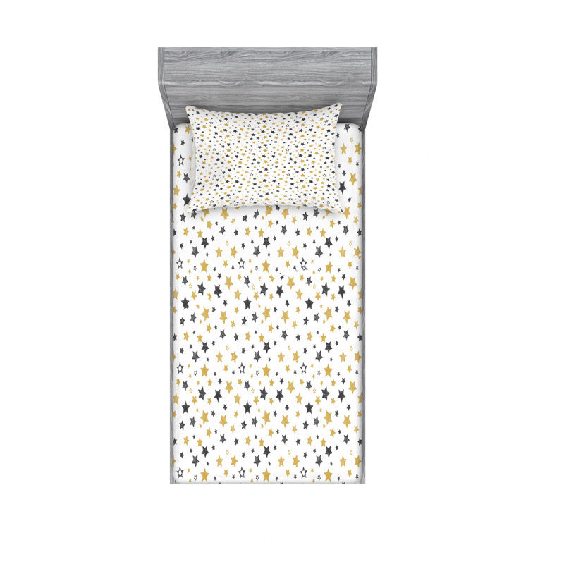 Microfiber Floral Sheet Set, Twin XL Sheet Set with Fitted Sheet, Old Fashi Geometric