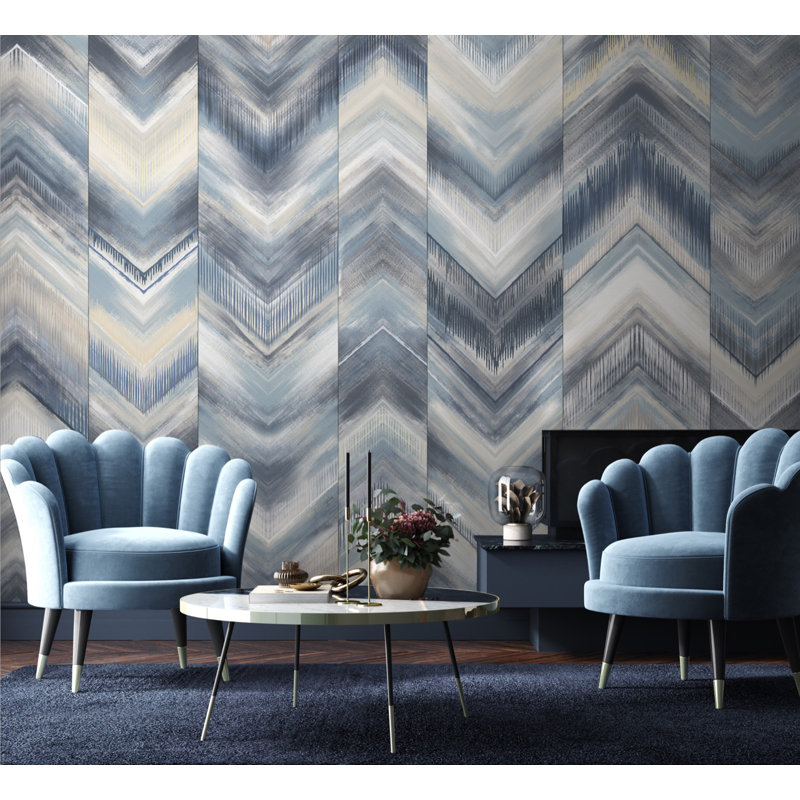 Murale Modern, L 117,96 po x l 175 po, Bleu