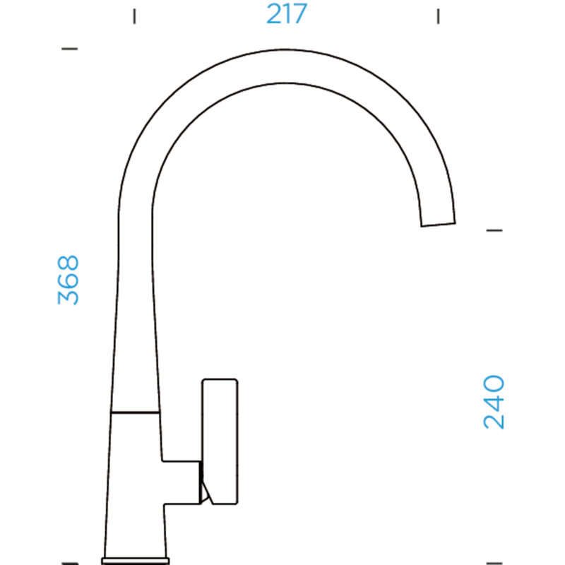 Gota High Pressure Single Lever Monobloc Tap, Black