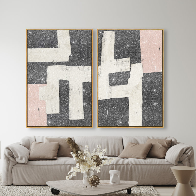 Placed Together Set Set by Oliver Gal, 37"H x 55"W, Gold Floater Frame