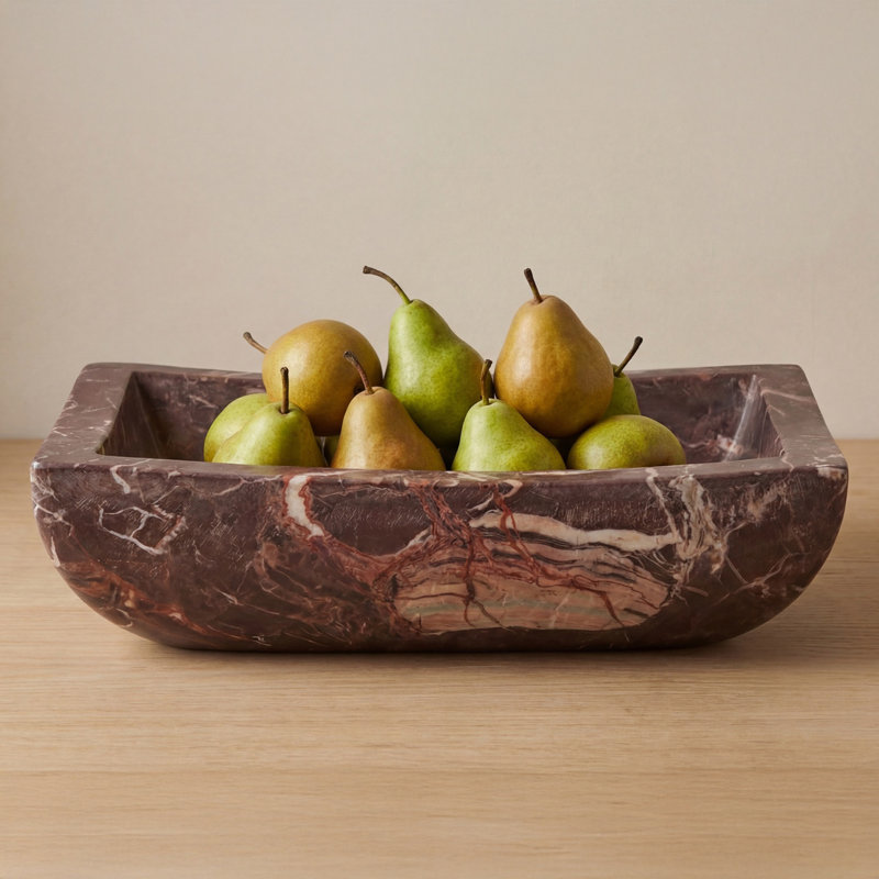 Piero Basin Black Marble, Red