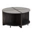 Table basse industrielle grise - ensemble de 4 pièces, 2 rangements pour le salon et le jardin, accessoires de 4 po