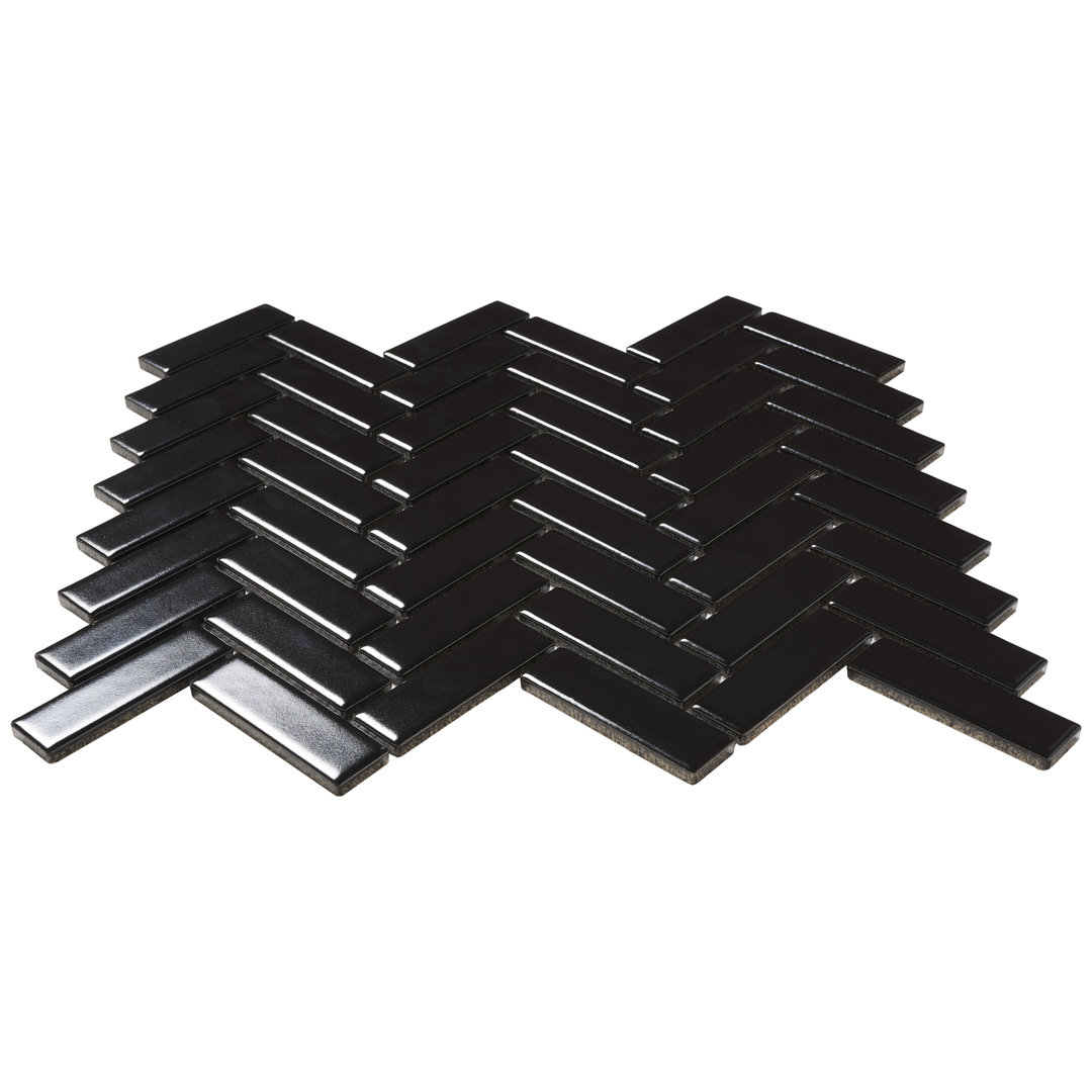 1" x 3" Porcelain Chevron Mosaic Wall & Floor Tile Parvatile (38178) 