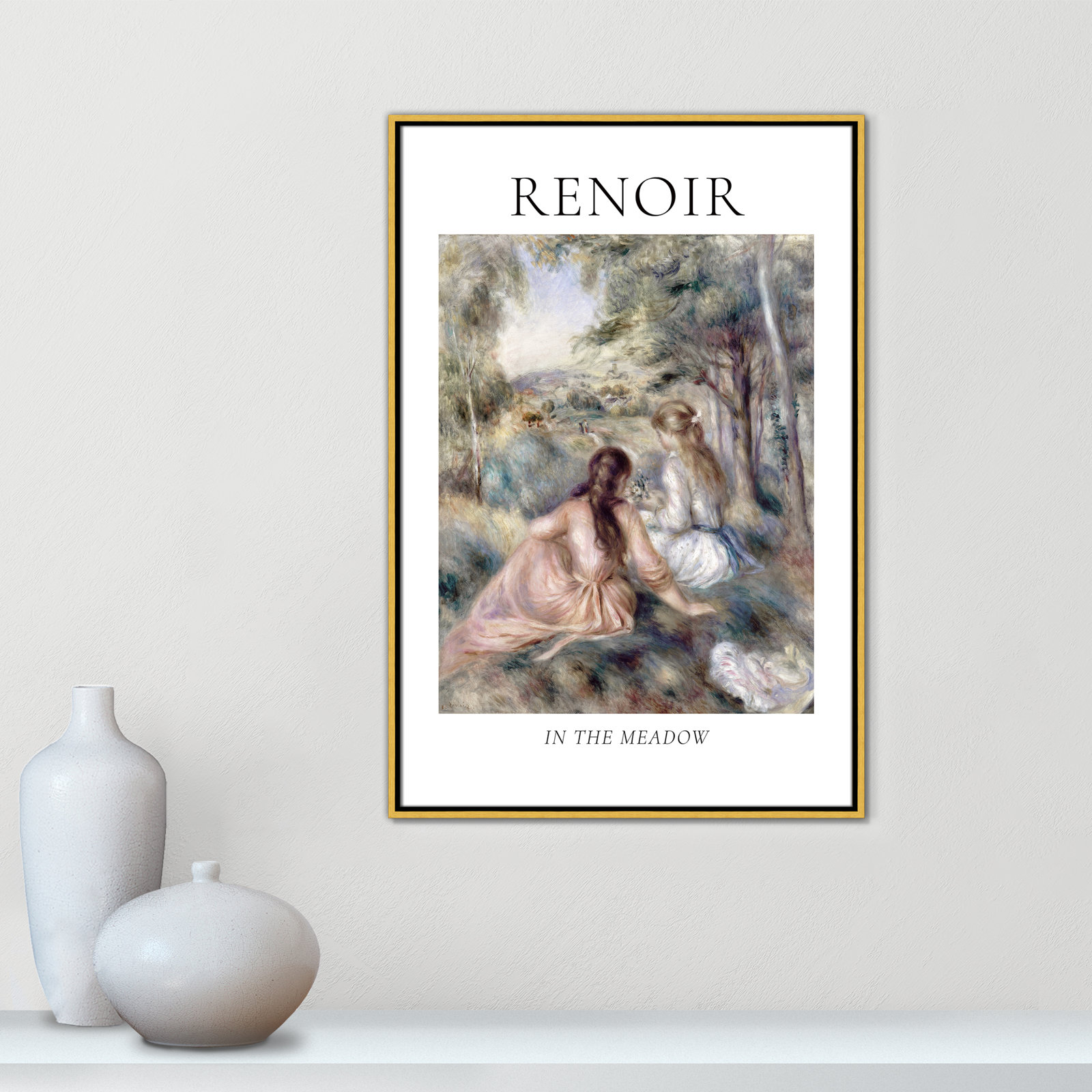 Old Masters Collection "In the Meadow" Print, Gold Floater Frame, No, 37.5" H x 25.5" W x 2" D