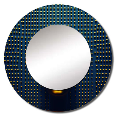 Contemporary Buddha In Blue III - Religious Round Mirror Wall Decor