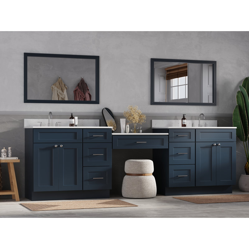 Meuble-lavabo double 108 po Disar, Bleu