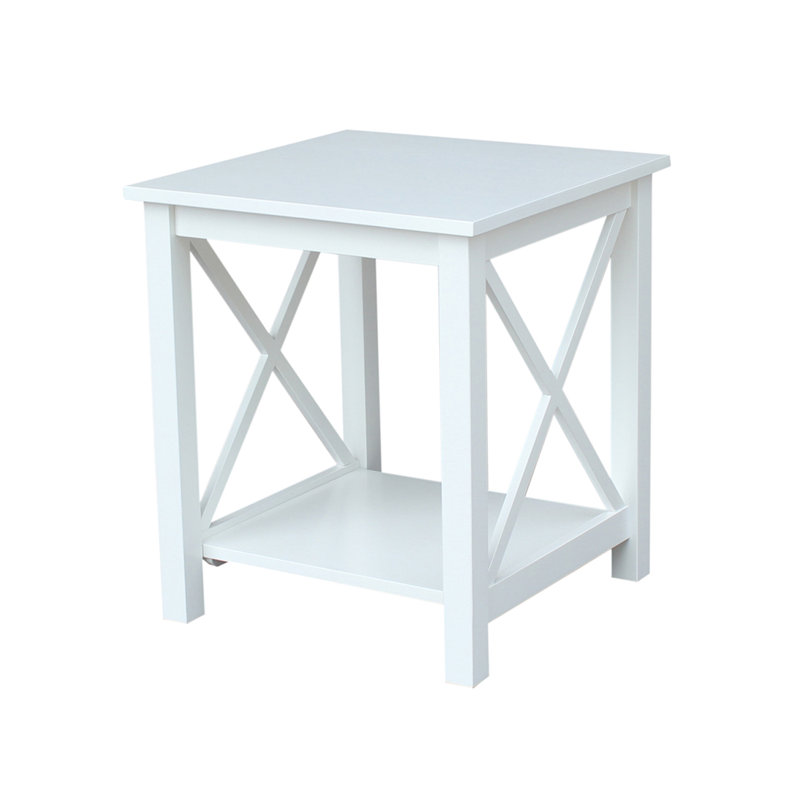 Rossitano Solid Wood End Table, White