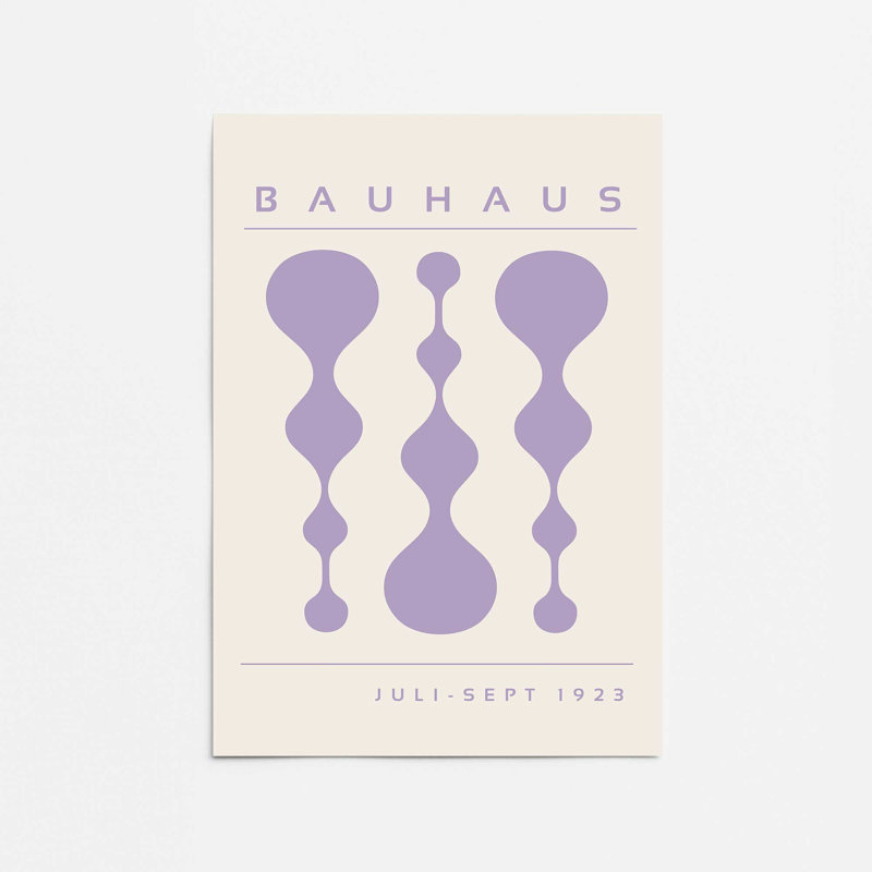 Mauve rétro Bauhaus, affiche I dans un cadre, H 24 po x l 18 po, Impression sans cadre, Ne s’applique pas