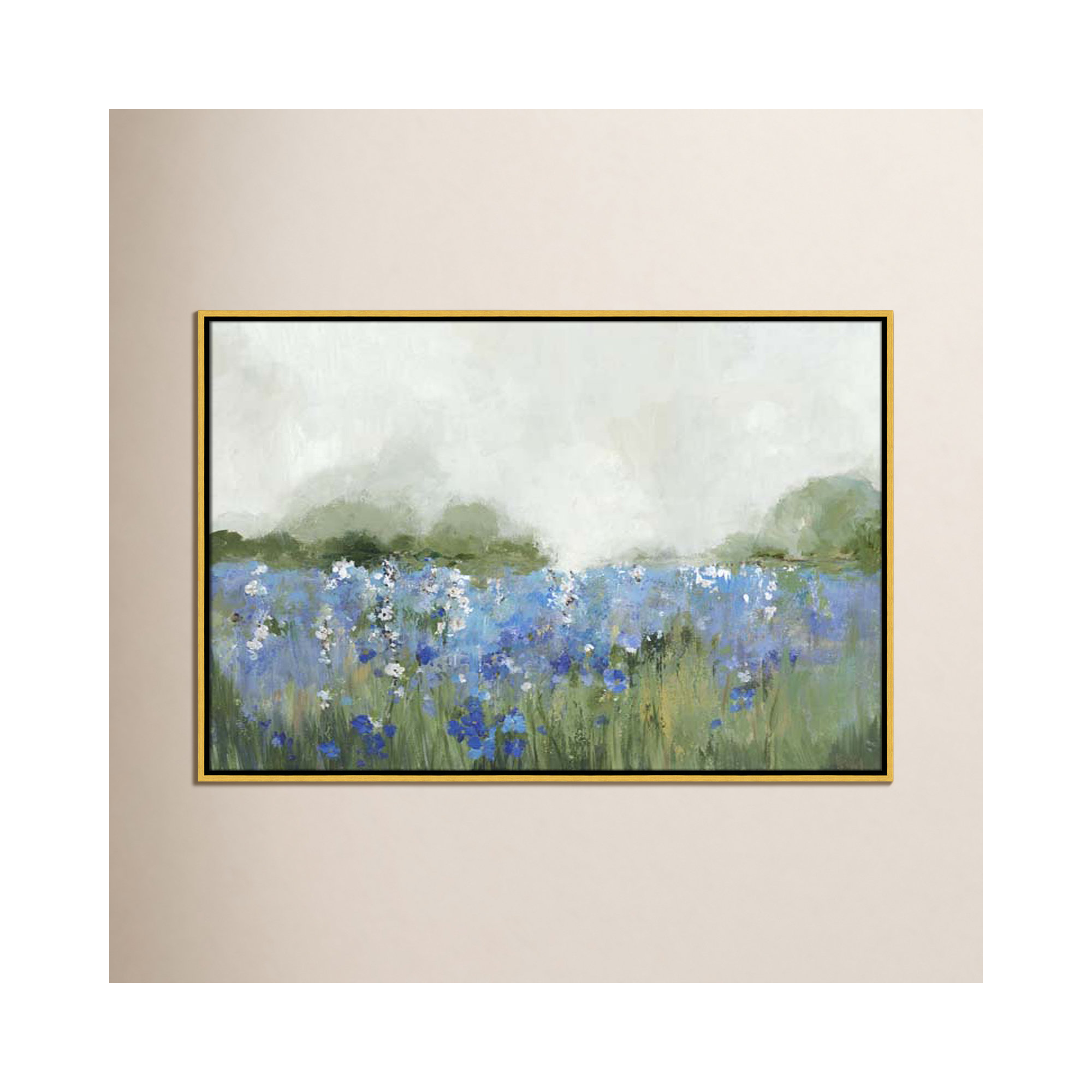 Meadows Bluebells Field by Allison Pearce, Gold Framed, 25.5" H x 37.5" W x 2" D
