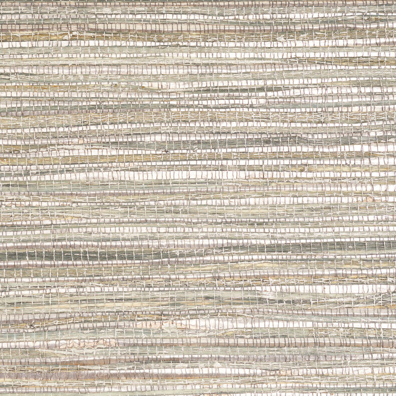 Metallized Flax Wallpaper, Sage