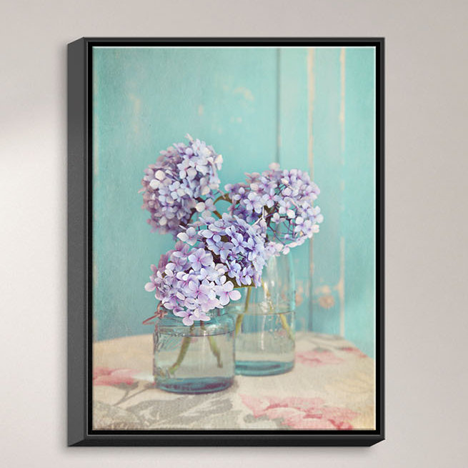«Hydrangeas in MasOn Jars», impression, H 36 po x l 24 po x P 1,5 po, Toile tendue