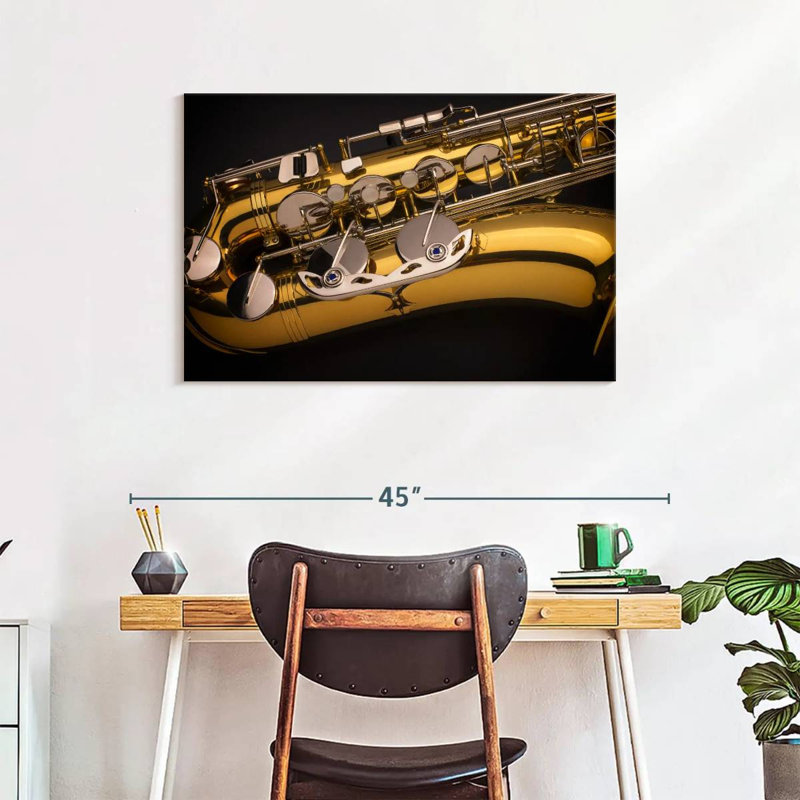 Abarca Shiny Golden Saxophone, 24" H x 36" W