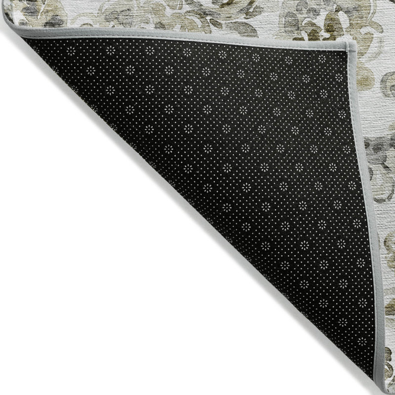 Tapis extérieur lavable à motif cachemire 3 pi x 5 pi ivoire