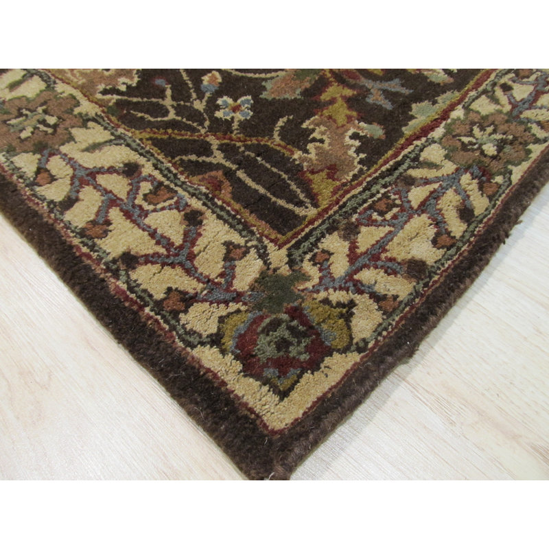 Tapis brun en laine touffeté à la main Luna, Rectangle 6 pi x 9 pi