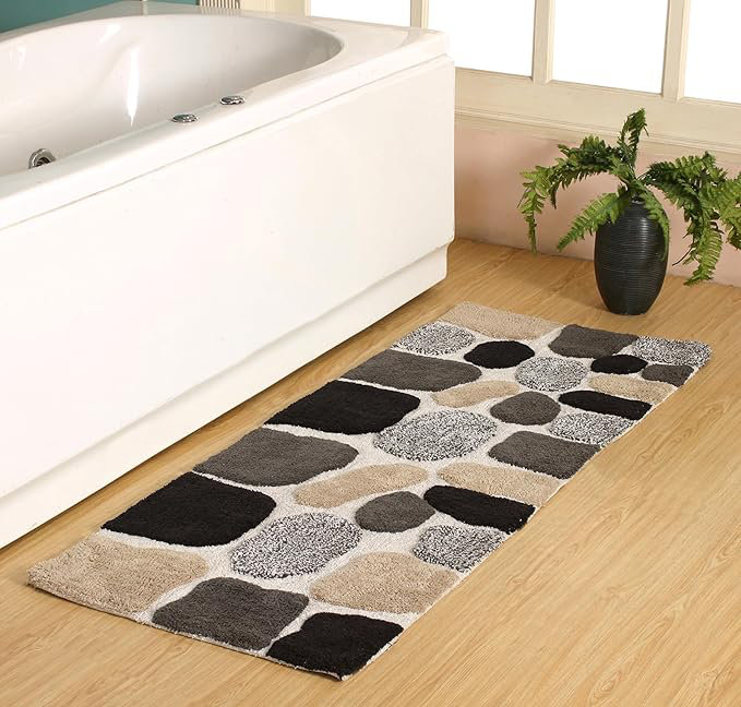 Creline Bath Rug - Charcoal Black, Black