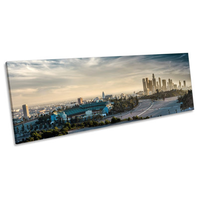 City Of Los Angeles Skyline - Wrapped Canvas Panoramic Print