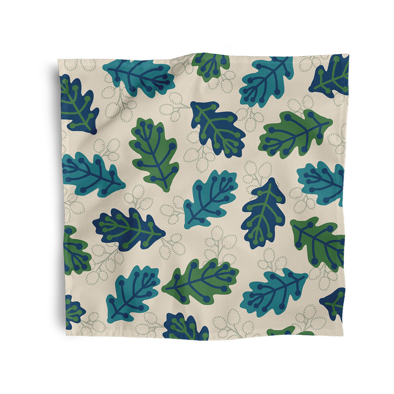 Zeman Polyester Floral Square Napkin, Blue