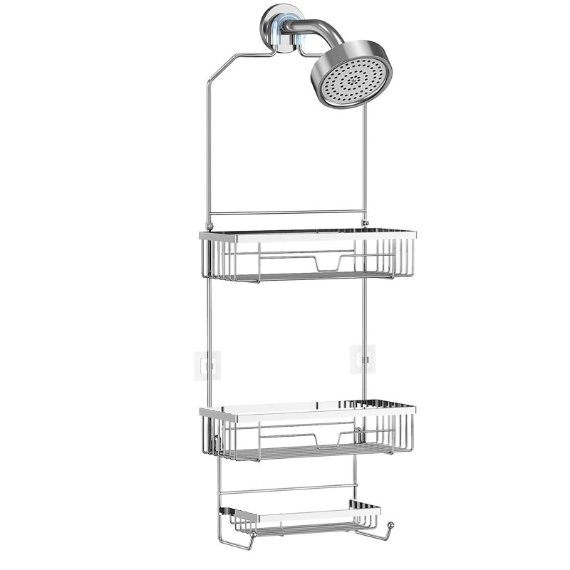 Namarion Metal Adhesive Bathroom Shelves, Silver