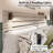 Bed Frame with 51” Tall Headboard, LED Reading Lights, USB Ports, and Rustic Wood Finish-889230909-892505382