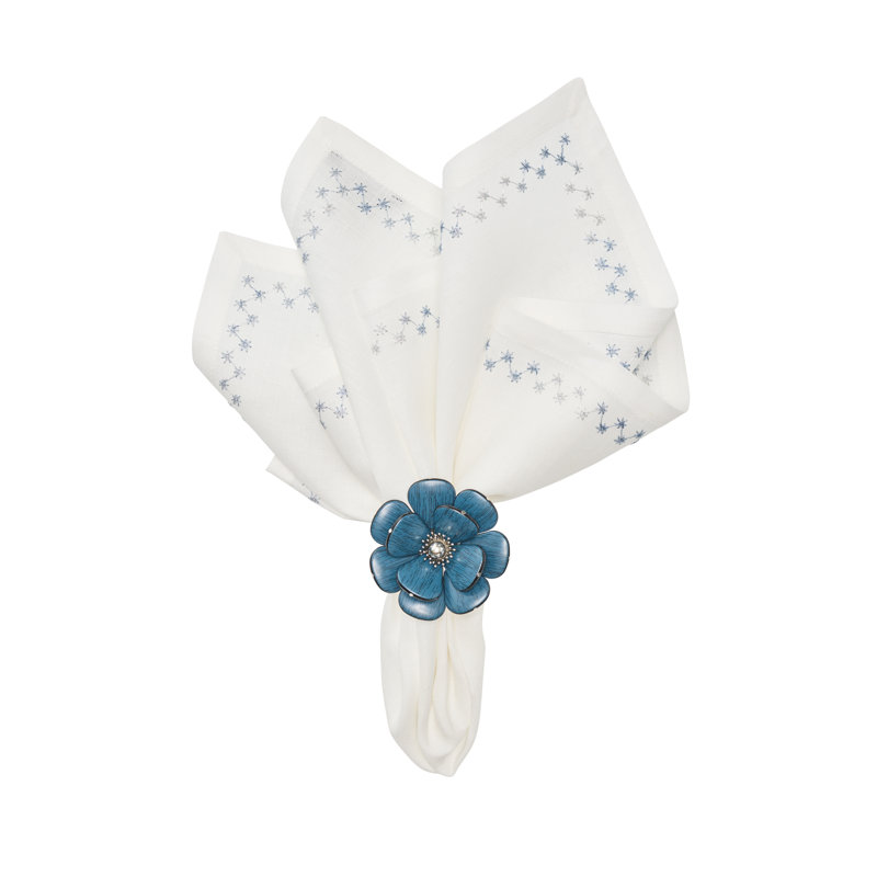 Starry Night Napkin, White/Blue