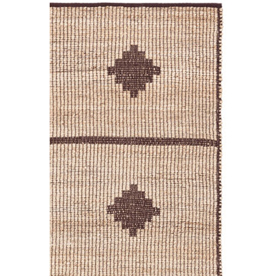 Kobey Natural Fiber Flat Weave Jute Pile Southwestern Rug