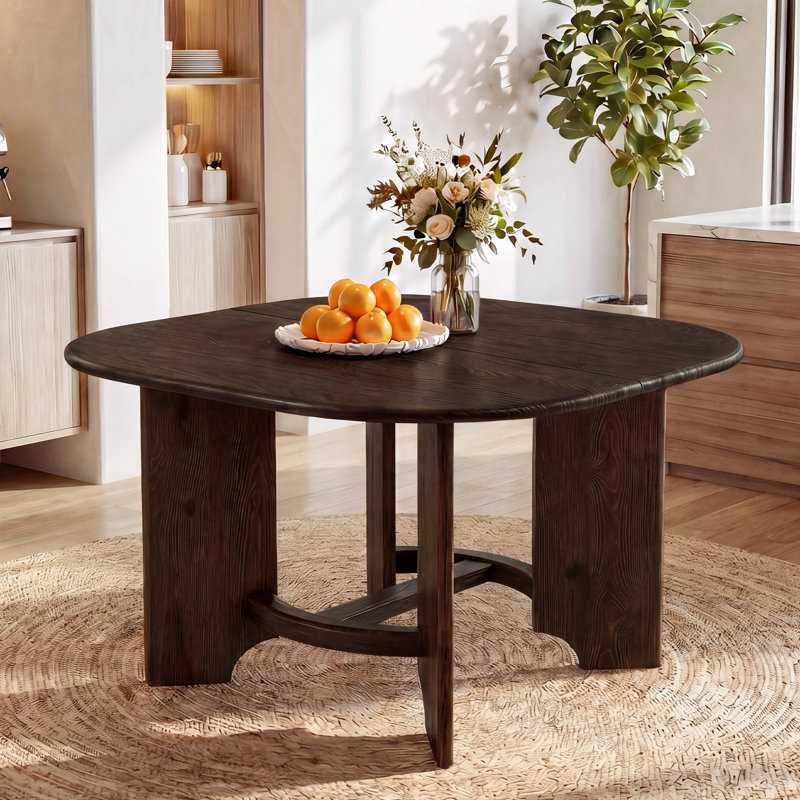 Table de salle à manger carrée en bois massif 47,2 pouces