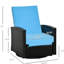 Fauteuil inclinable pour l'extérieur - bleu, rotation à 360 °, repose-pieds relevable, fonction pivotante extérieure pour balcon, coussins moelleux, véranda