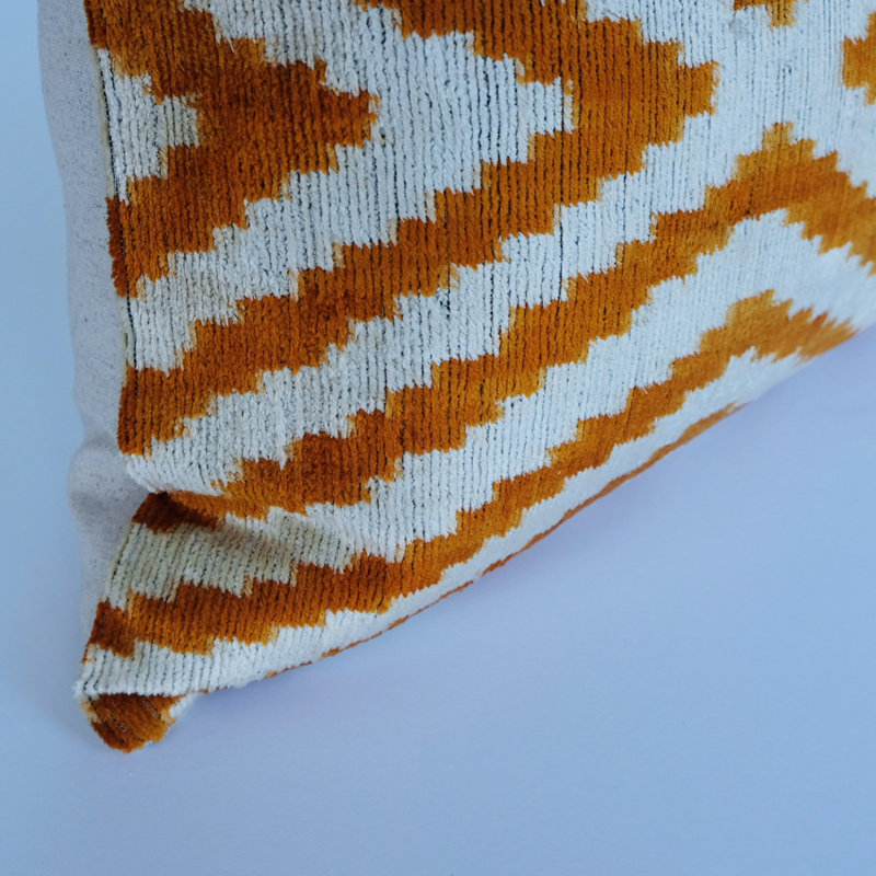 Frye Feather Throw Pillow, Ikat 12