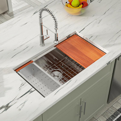 32 Inch Kitchen Sink Undermount Workstation