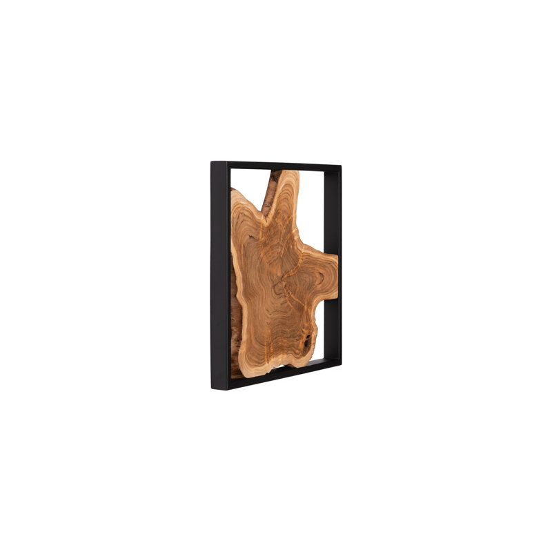 Framed Teak Tile Wall Décor