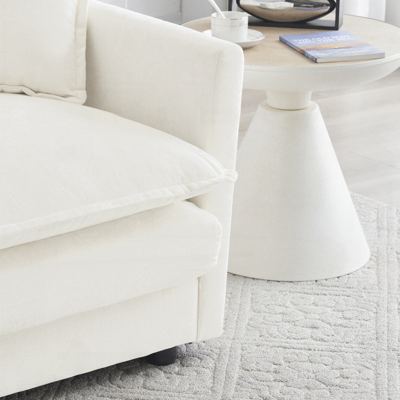 Ensemble de chaises avec accoudoirs rembourrés Chenille, Blanc