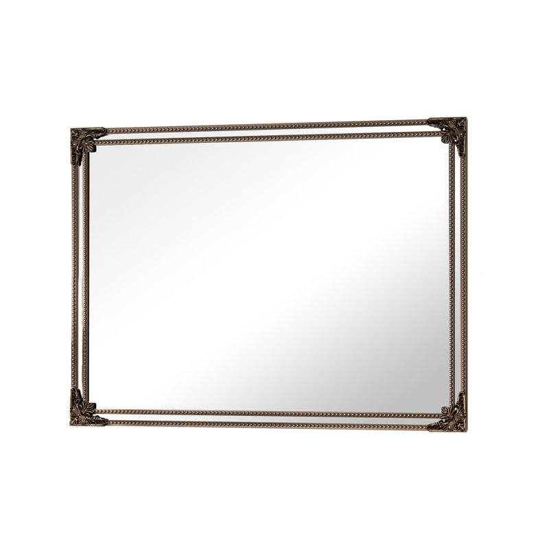 Berrilee Rectangle Decorative Wall Mirror, 40" x 30", Antique Bronze