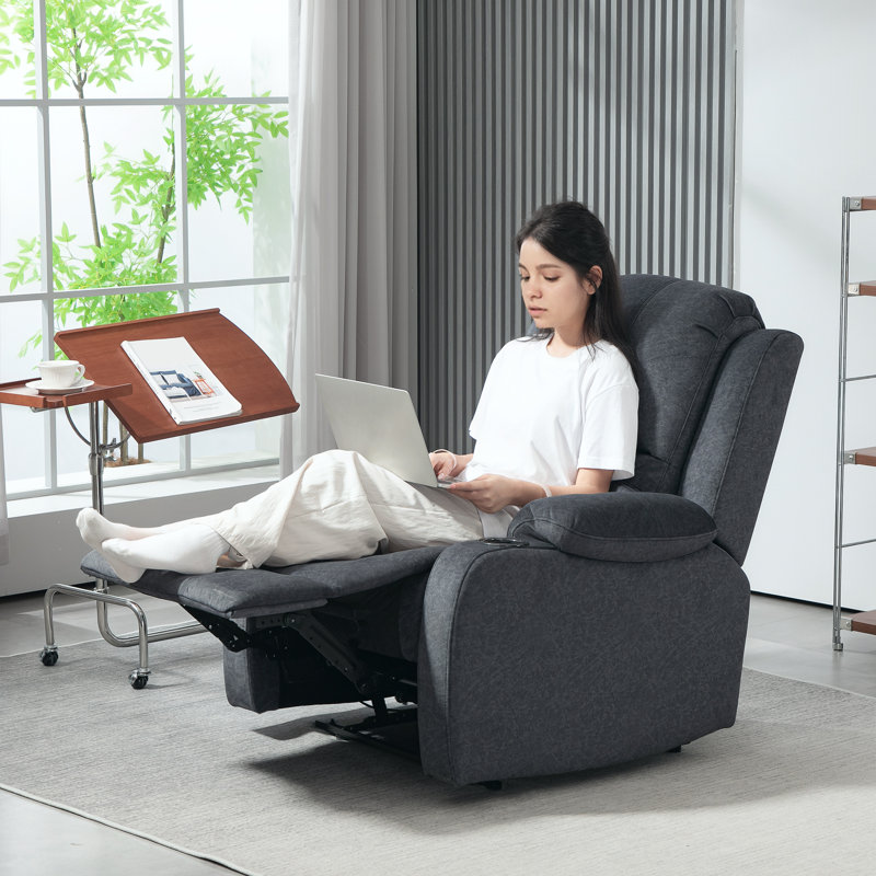 Sossio 87cm Wide Standard Recliner, Black