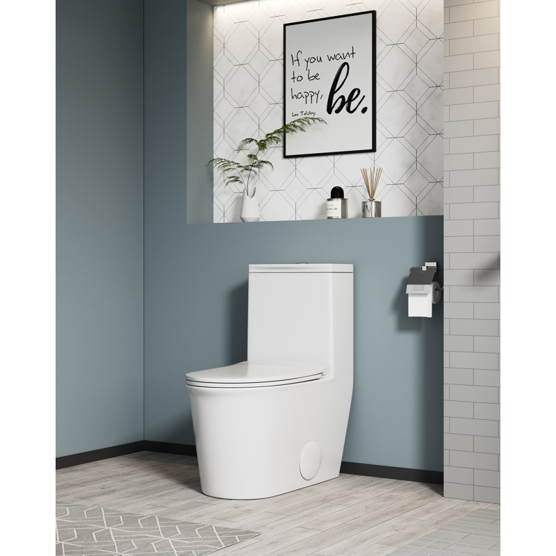 14.97"W CUPC Certified, One Piece Elongated Confort Height Toilet, Super Quite Flushing, Dual Flush, Ceramic, Watersense, Leak Resistant