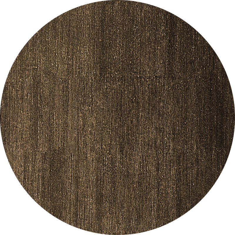 Tapis brun lavable à la machine Wrett Mid-Century Modern 196, Rond 8 pi