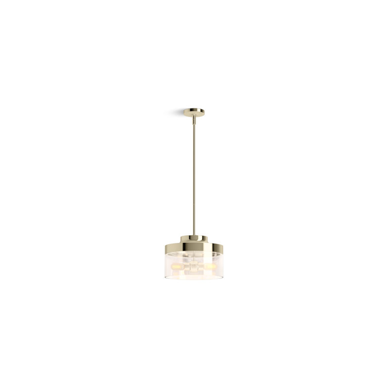 Purist 12-1/2 In. Two-Light Pendant, French Gold