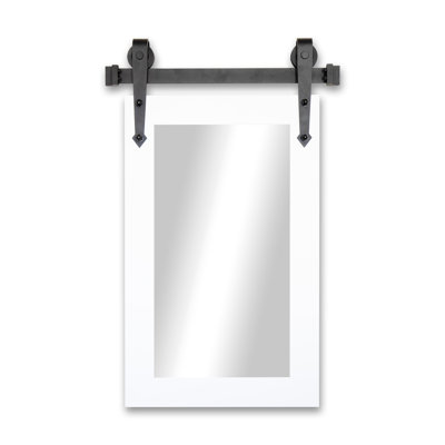 Rayne Accent Mirror With Steel Barn Door Rail