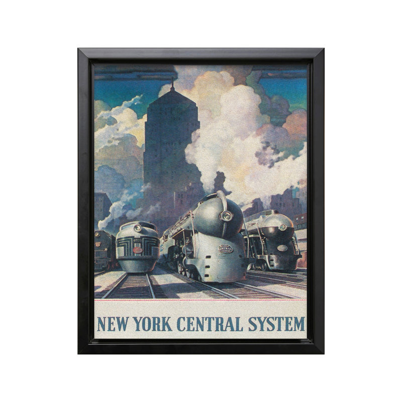 Système central de New York, Cadre noir, Canevas, H 11 po x l 14 po