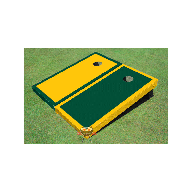 Ensemble de 2 panneaux de corniche à bordure alternée 2 pi x 4 pi, Jaune et vert