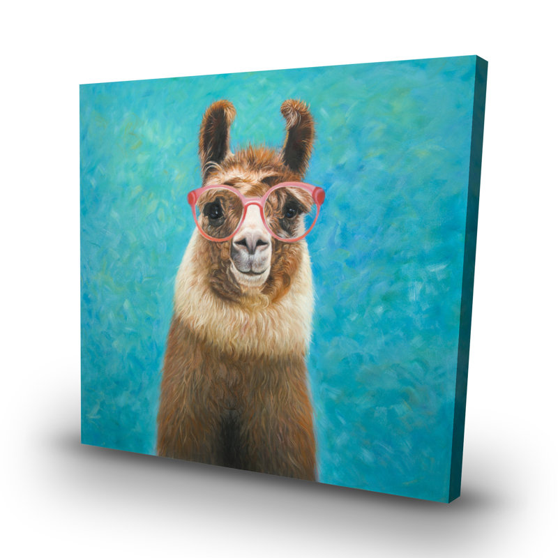 Lovable llama - 32"x32" art on canvas