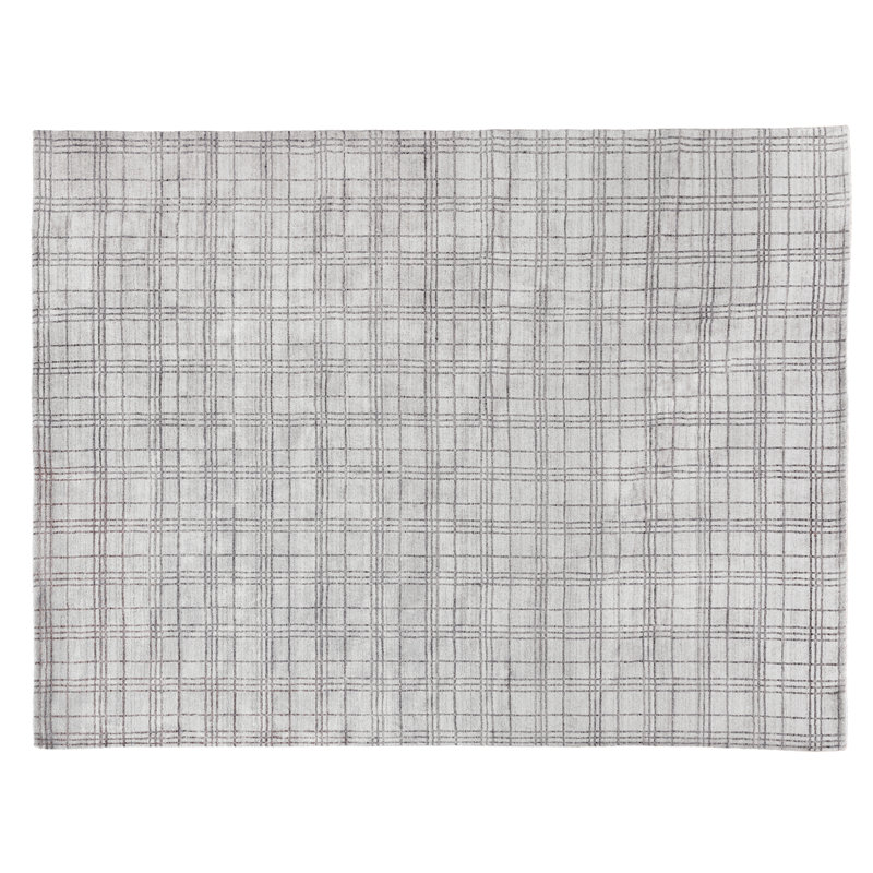 Fairbanks Plaid Area Rug in White, Rectangle 14' x 18'