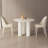 39.37" Modern Round Cream White Dining Table Set with 2 Chairs for Kitchen, Bar, Living Room, Small Space-765090261-765090280